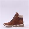 Rieker Wool Cuff Lace And Zip Ankle Boot - Brown
